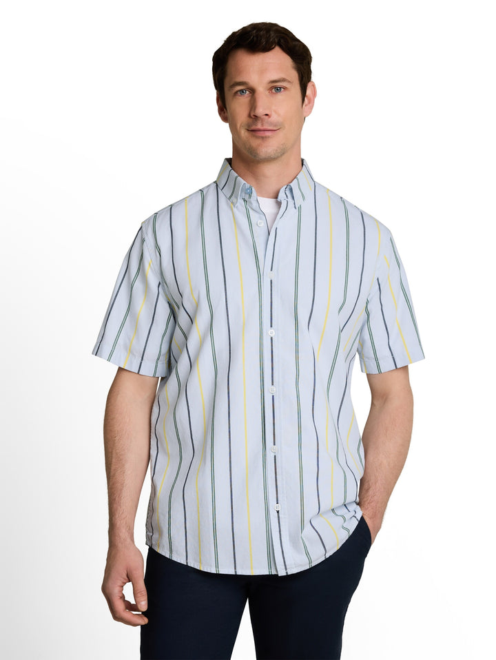 colorful striped oxford shirt, light blue irregular stripe 40212 Bild 5