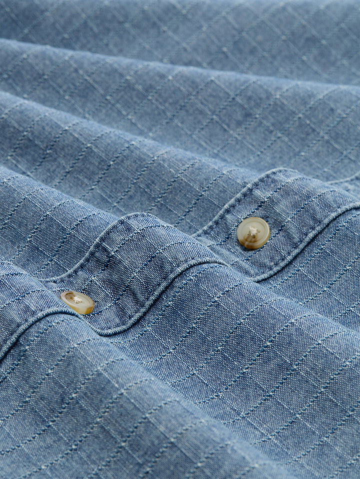 comfort checked denim shirt, mid blue denim check 40898 Bild 2