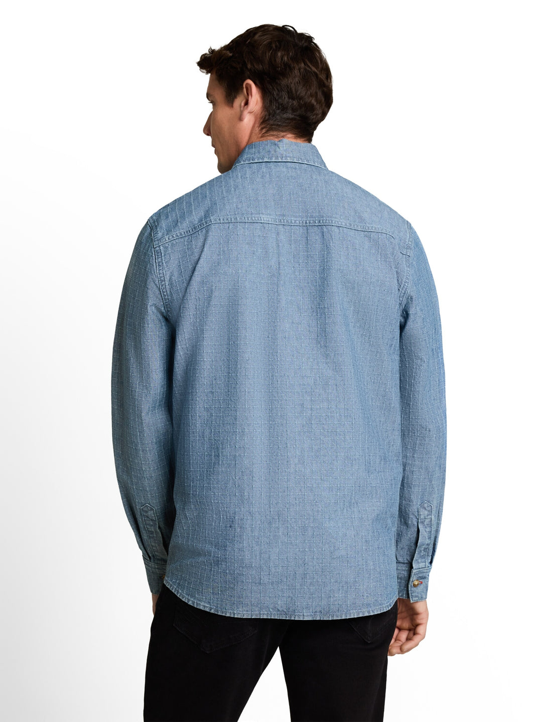 comfort checked denim shirt, mid blue denim check 40898 Bild 4