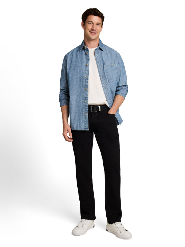comfort checked denim shirt, mid blue denim check 40898 Bild 7