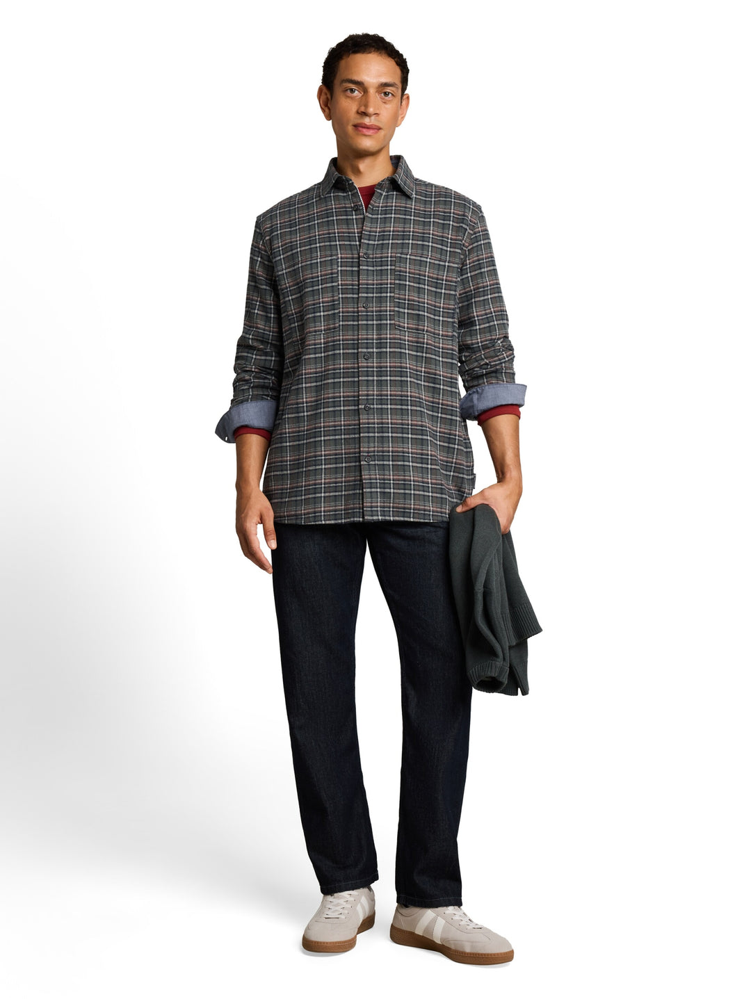 comfort checked shirt, green based blue mint check 40688 Bild 3