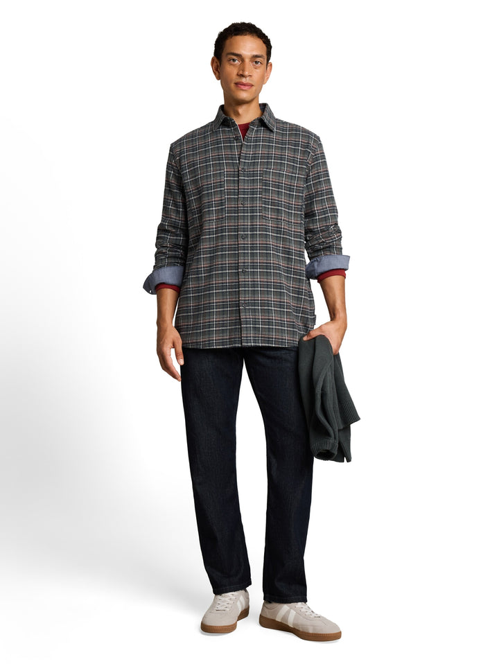 comfort checked shirt, green based blue mint check 40688 Bild 3