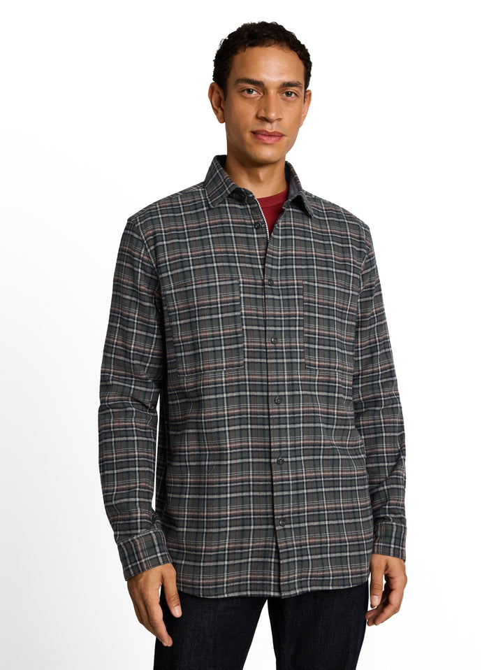 comfort checked shirt, green based blue mint check 40688 Bild 5