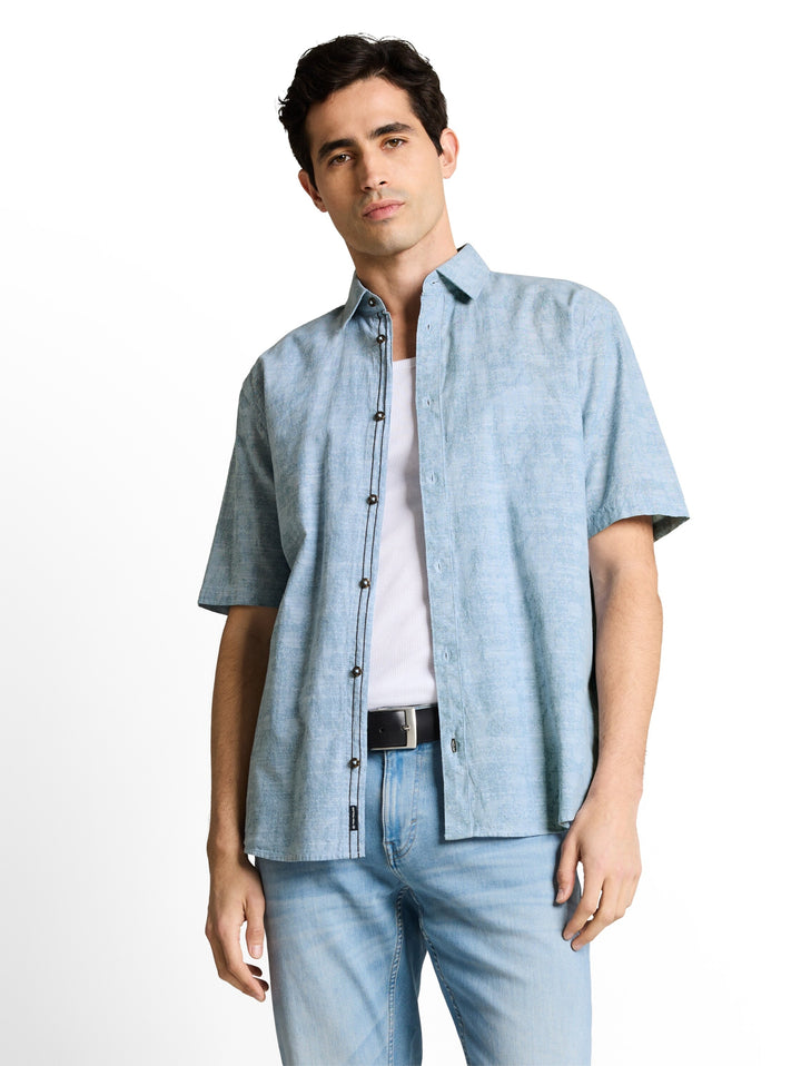 comfort printed shirt, light blue tonal design 39662 Bild 5