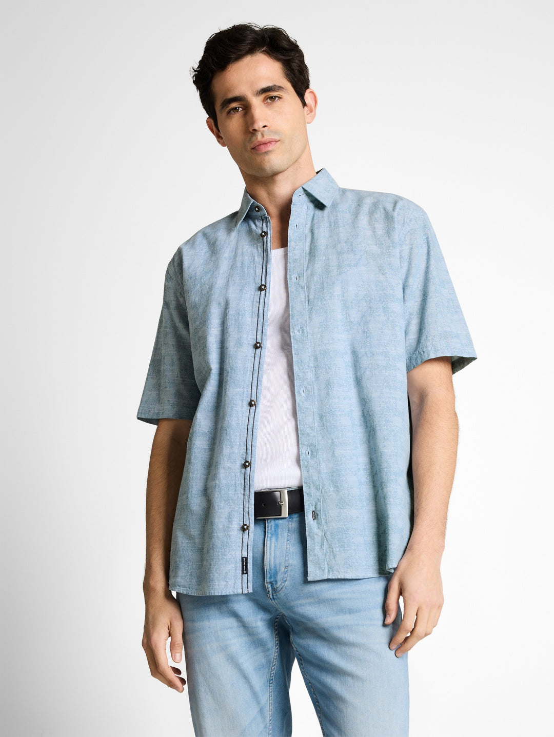 comfort printed shirt, light blue tonal design 39662 Bild 5