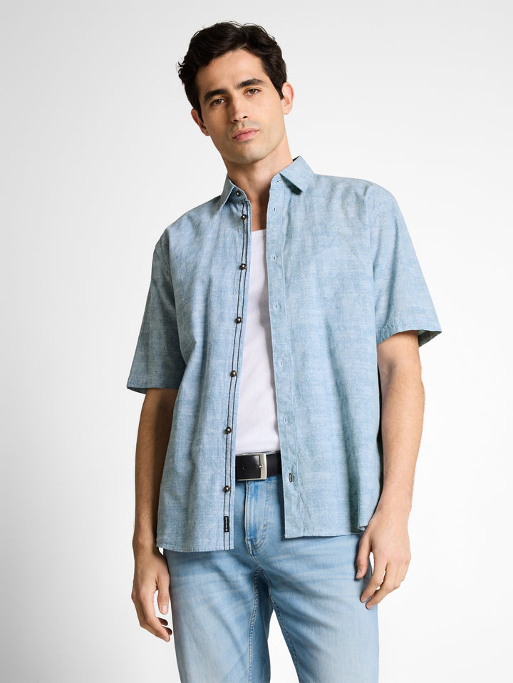 comfort printed shirt, light blue tonal design 39662 Bild 5