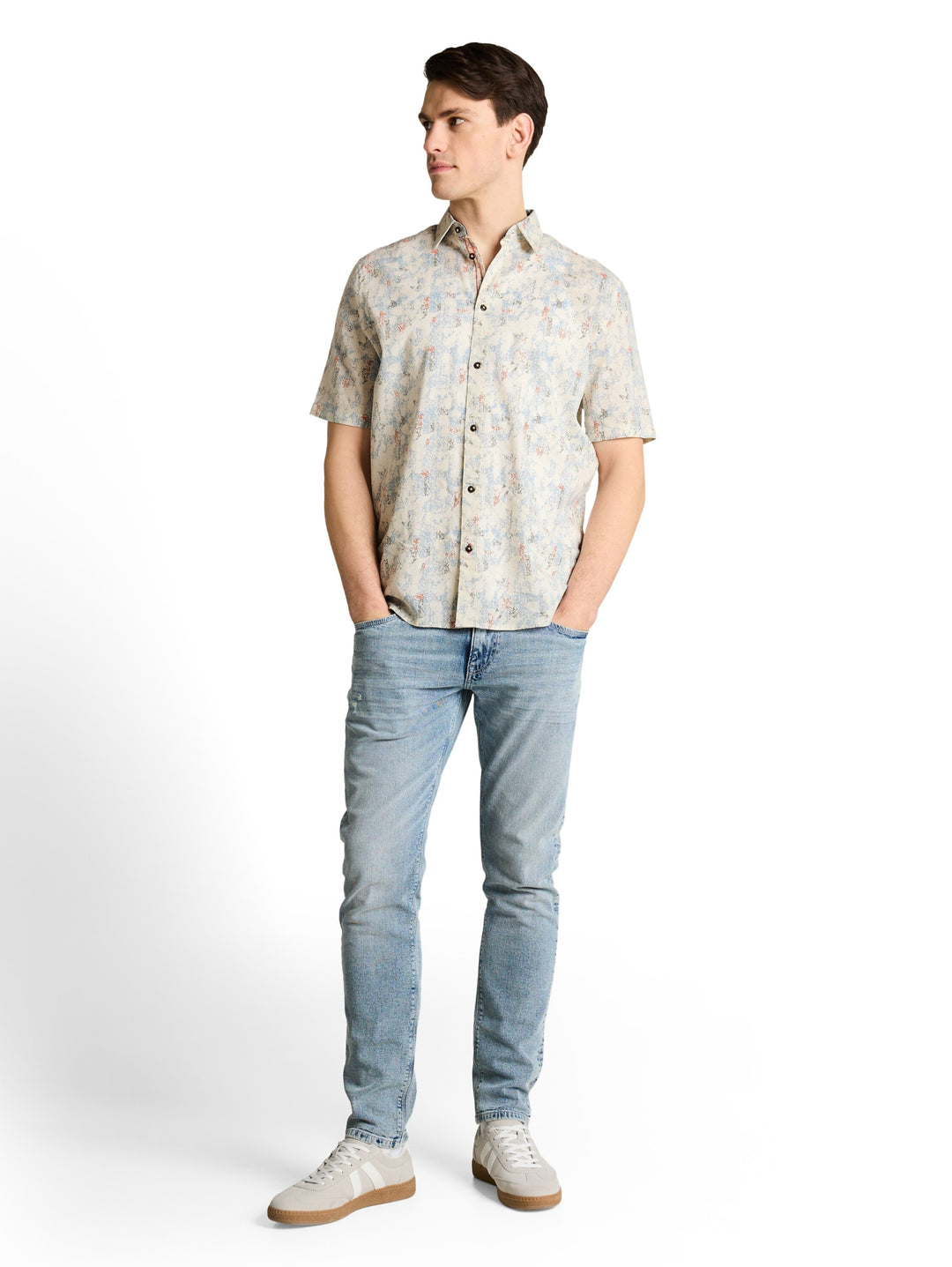 comfort printed shirt, offwhite structure design 39485 Bild 3