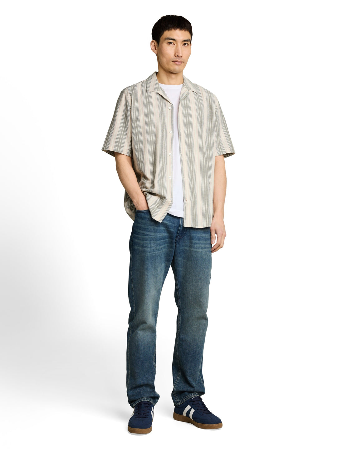 comfort striped shirt, olive multicolor stripe 39597 Bild 3