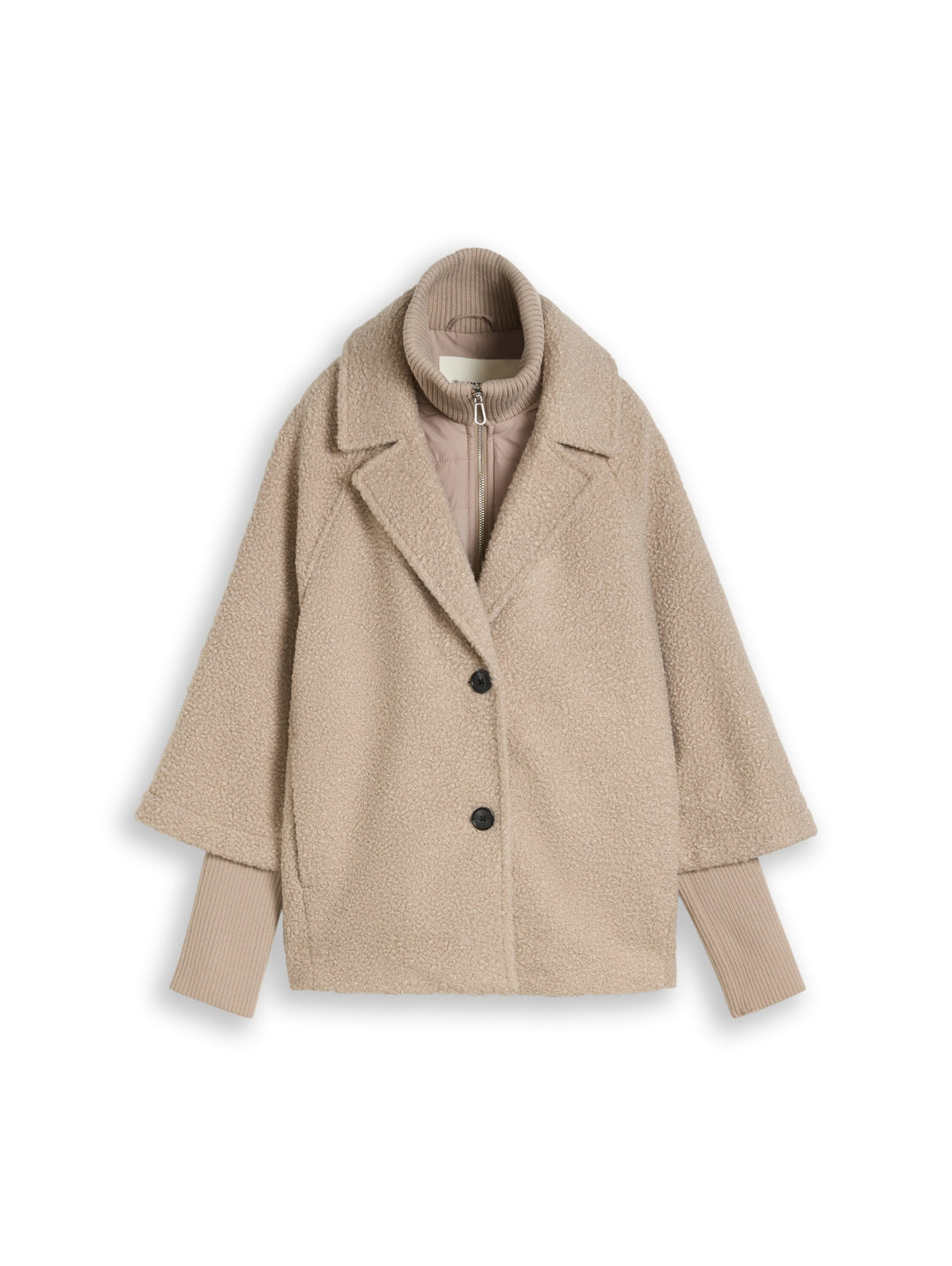 cosy cape jacket, soft taupe grey boucle 39720 Bild 1