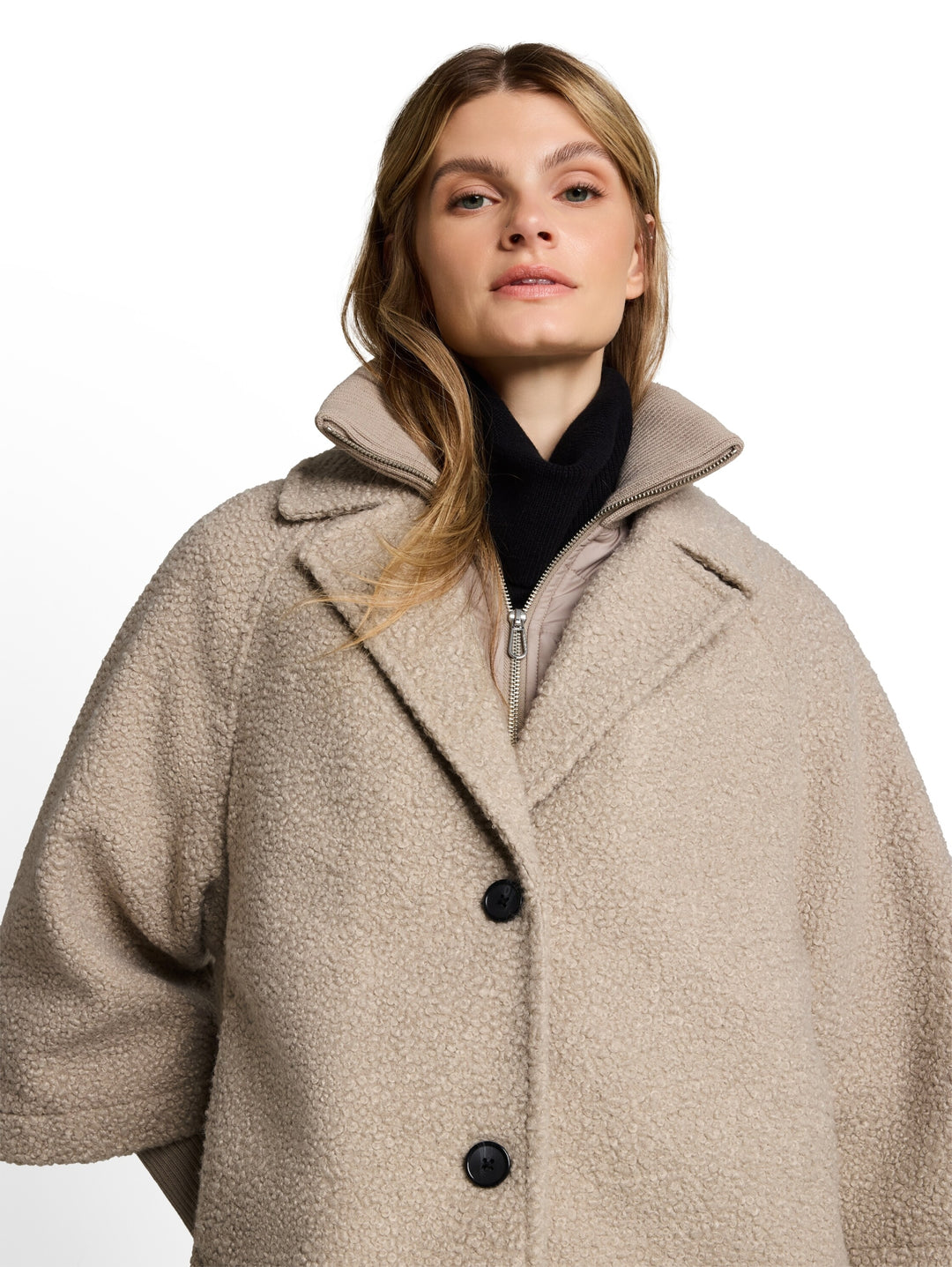 cosy cape jacket, soft taupe grey boucle 39720 Bild 6