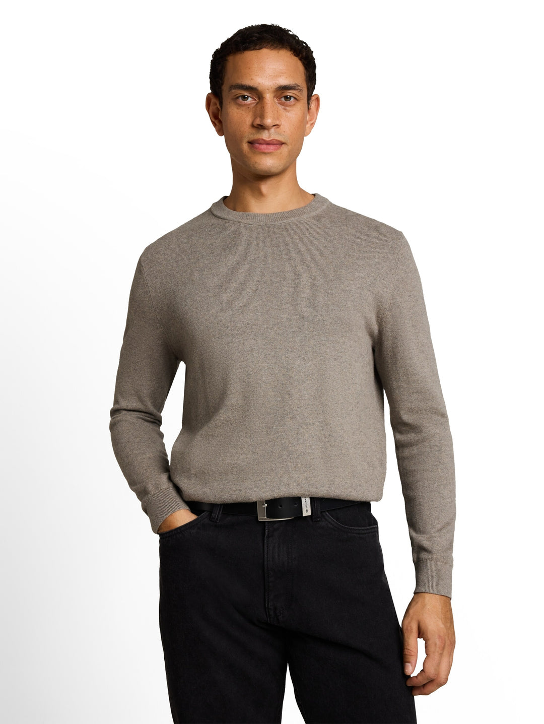 cotton cashmere crew neck knit, Driftwood Taupe Melangé 10368 Bild 11
