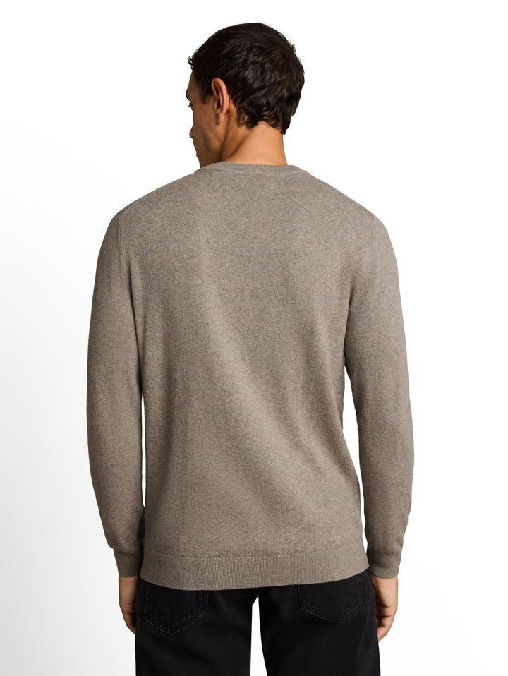 cotton cashmere crew neck knit, Driftwood Taupe Melangé 10368 Bild 4