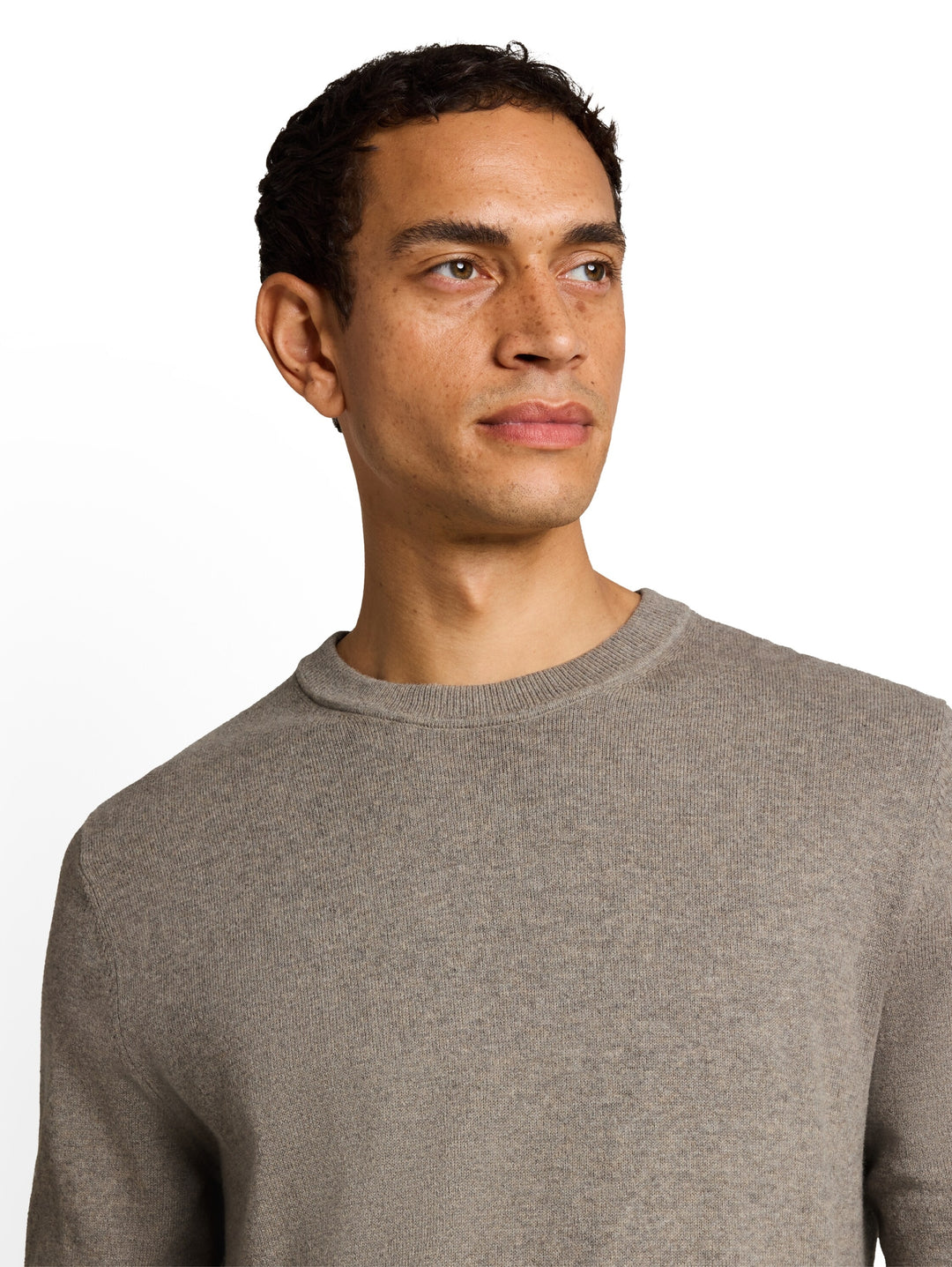 cotton cashmere crew neck knit, Driftwood Taupe Melangé 10368 Bild 6