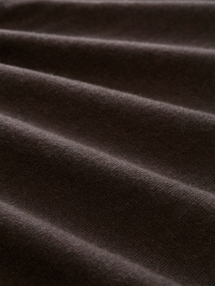 cotton cashmere crew neck knit, dark chocolate brown melange 40781 Bild 2