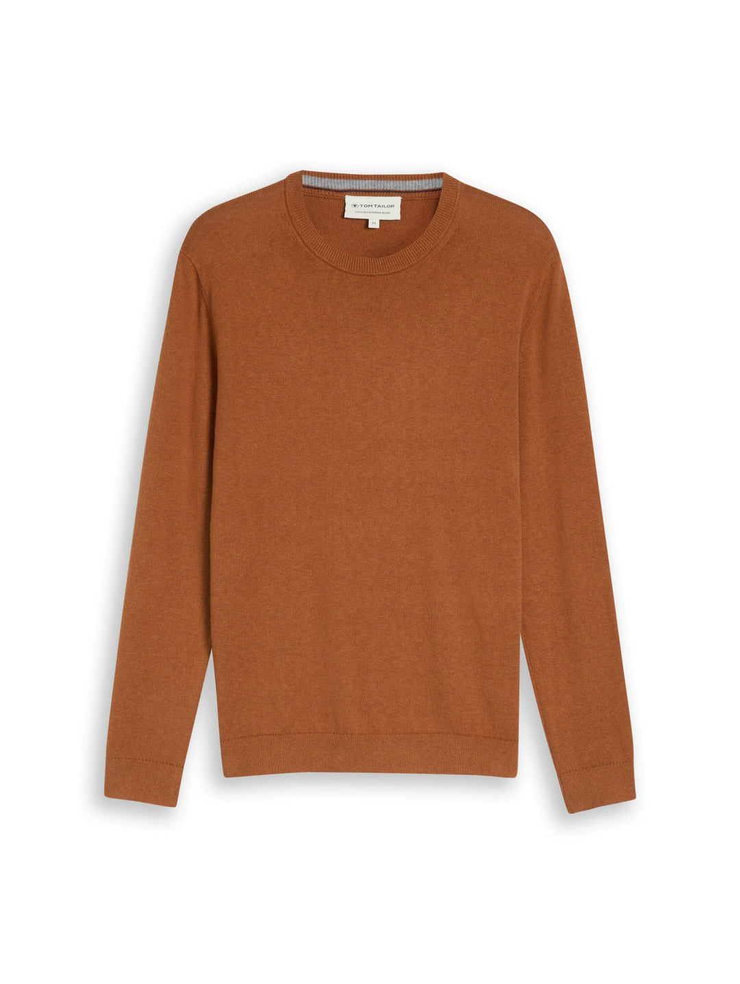 cotton cashmere crew neck knit, camel brown melange 41006 Bild 1
