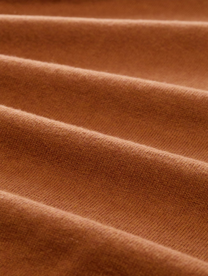 cotton cashmere crew neck knit, camel brown melange 41006 Bild 2