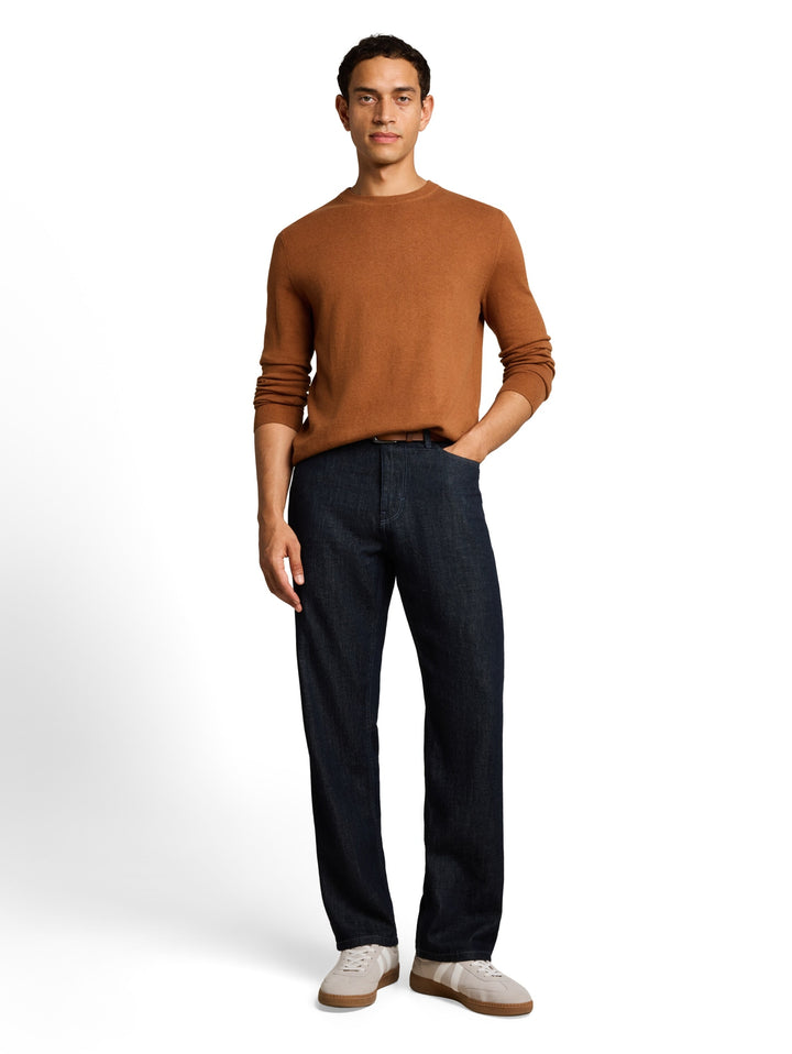 cotton cashmere crew neck knit, camel brown melange 41006 Bild 3