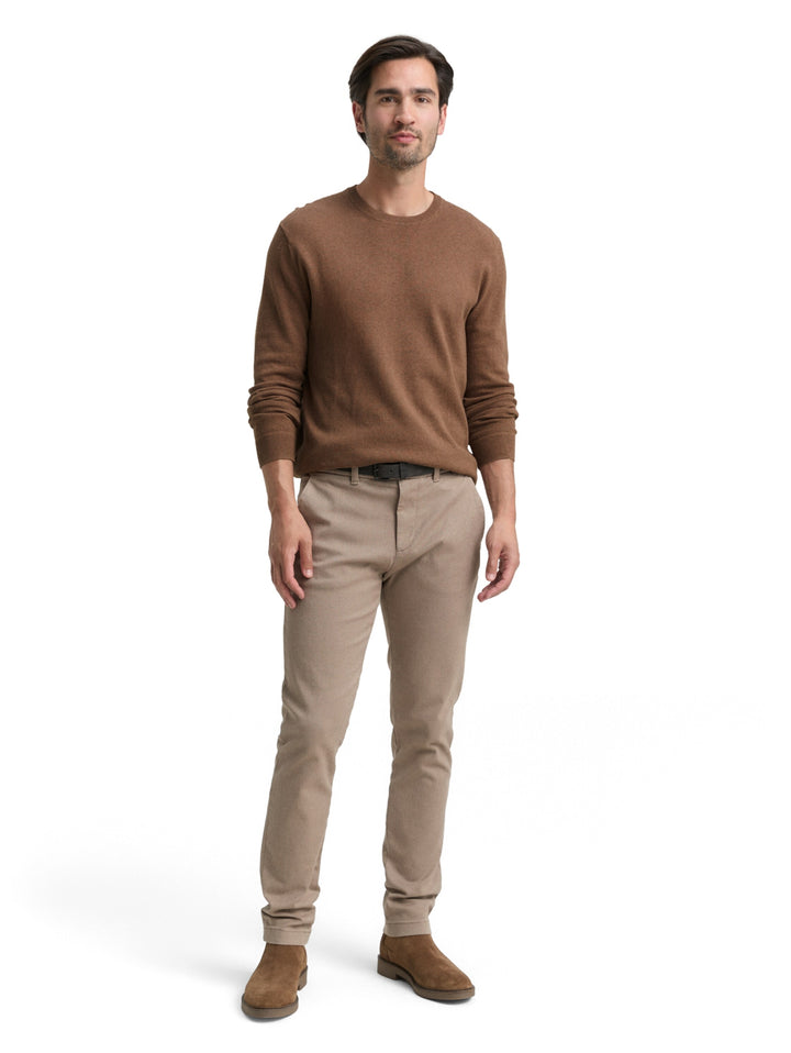 cotton cashmere crewneck knit, dark taupe melange 38678 Bild 3