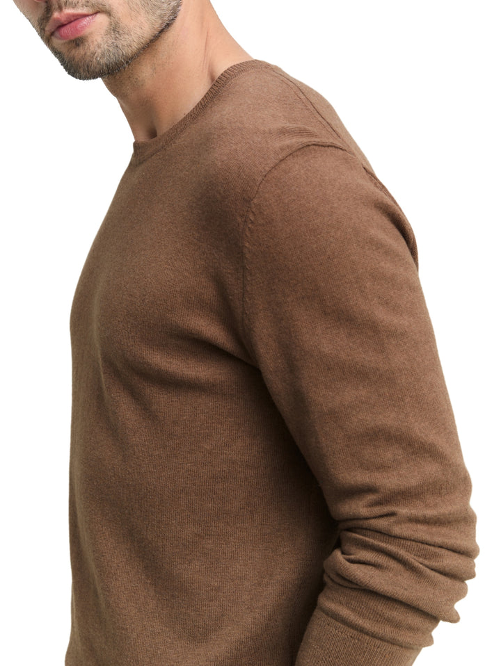 cotton cashmere crewneck knit, dark taupe melange 38678 Bild 5