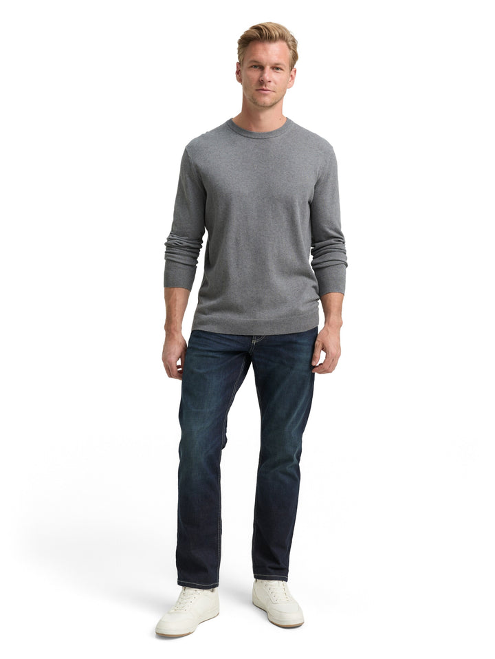 cotton cashmere crewneck knit, classic dark grey melange 38679 Bild 3