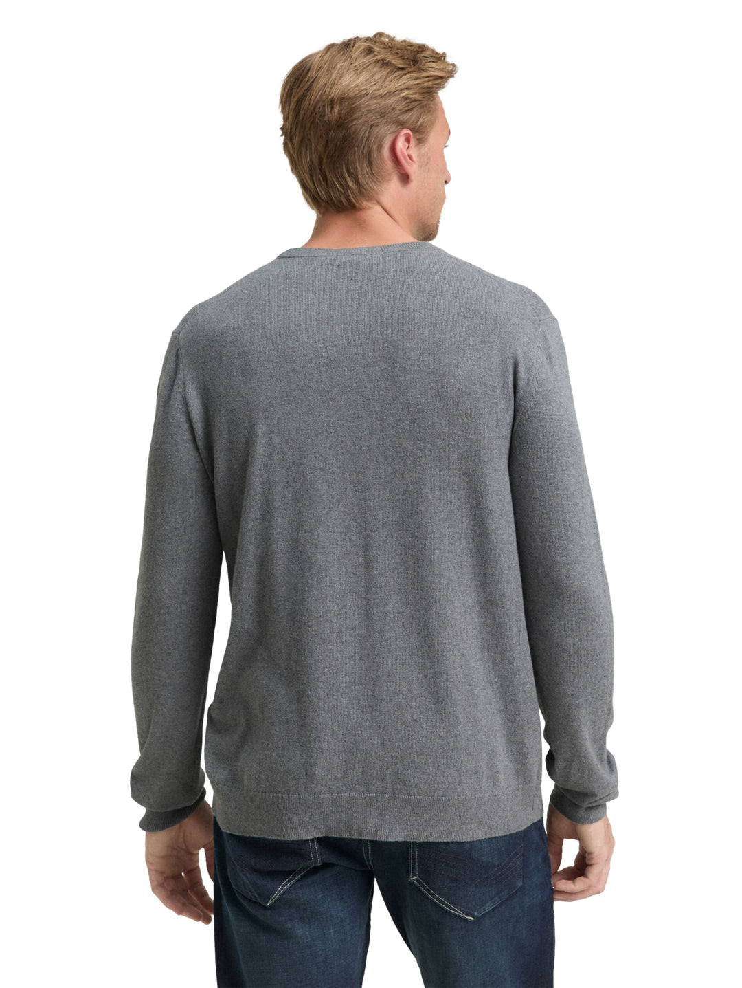 cotton cashmere crewneck knit, classic dark grey melange 38679 Bild 4