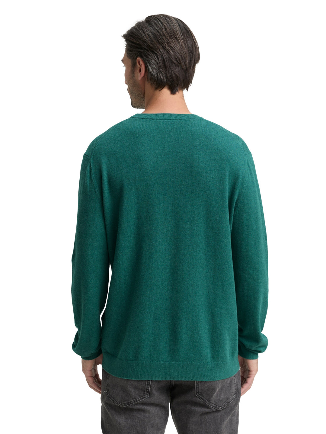 cotton cashmere crewneck knit, jasper green melange 38681 Bild 4