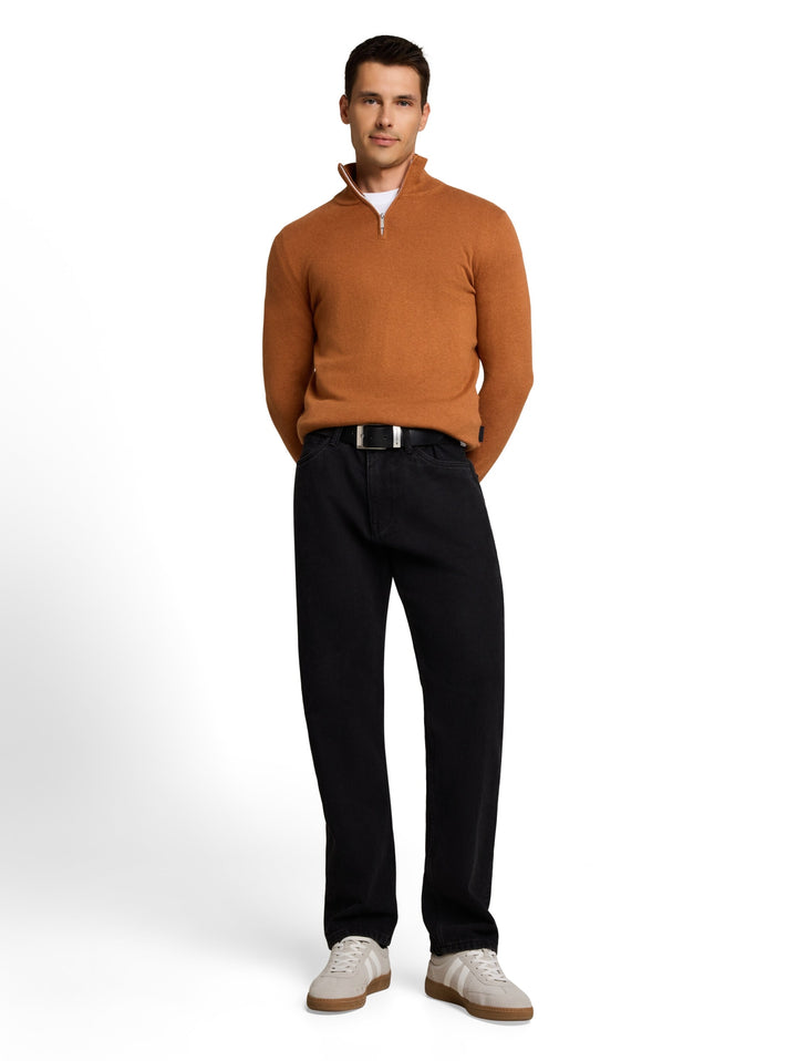 cotton cashmere troyer knit, camel brown melange 41006 Bild 3