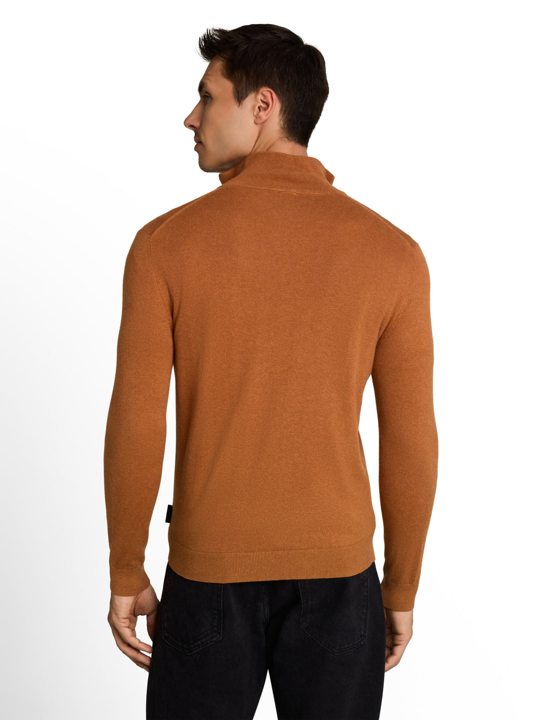 cotton cashmere troyer knit, camel brown melange 41006 Bild 4