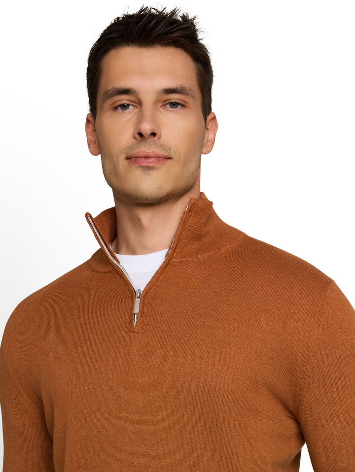 cotton cashmere troyer knit, camel brown melange 41006 Bild 6