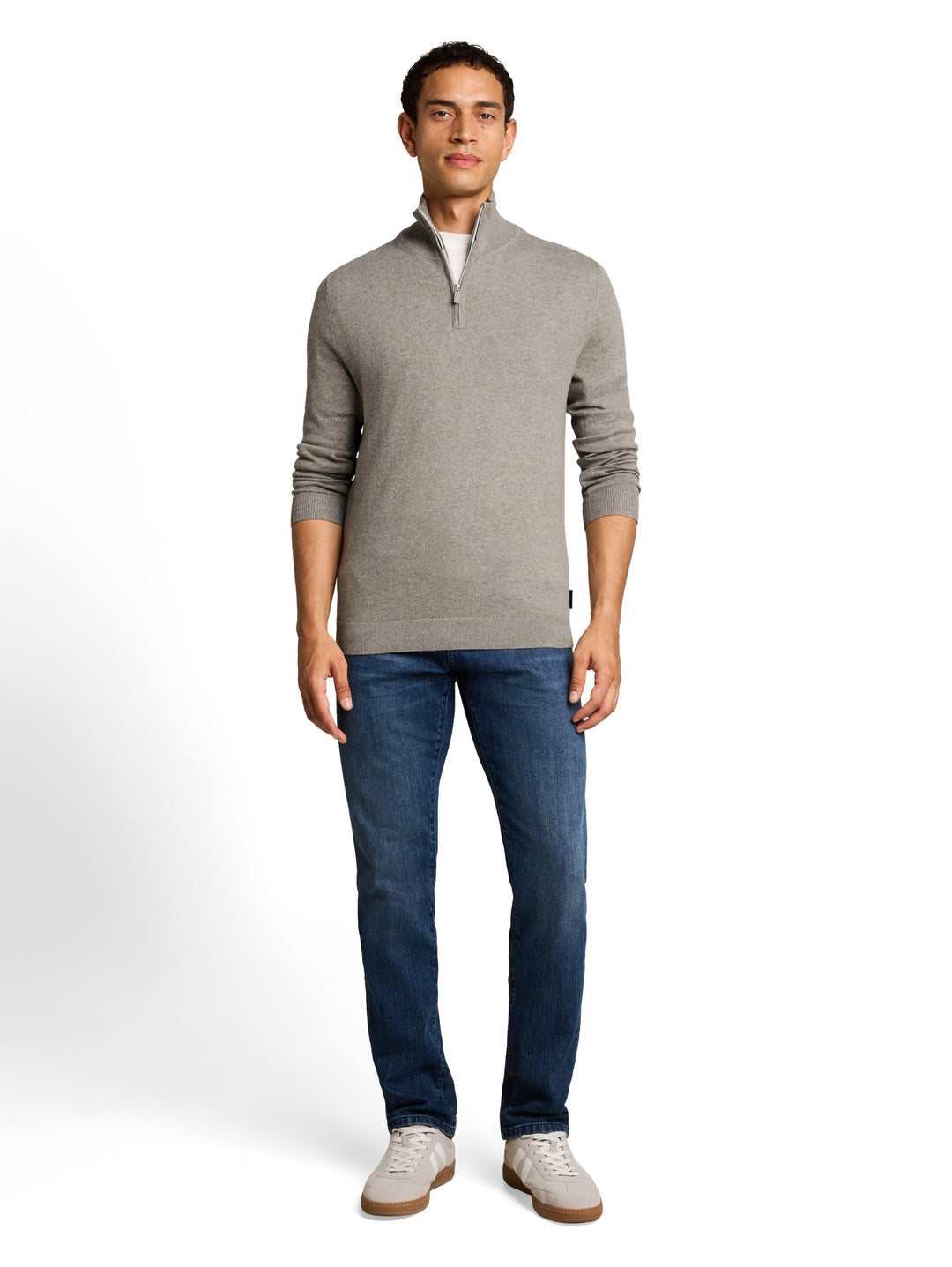cotton cashmere troyer knit, Driftwood Taupe Melangé 10368 Bild 3