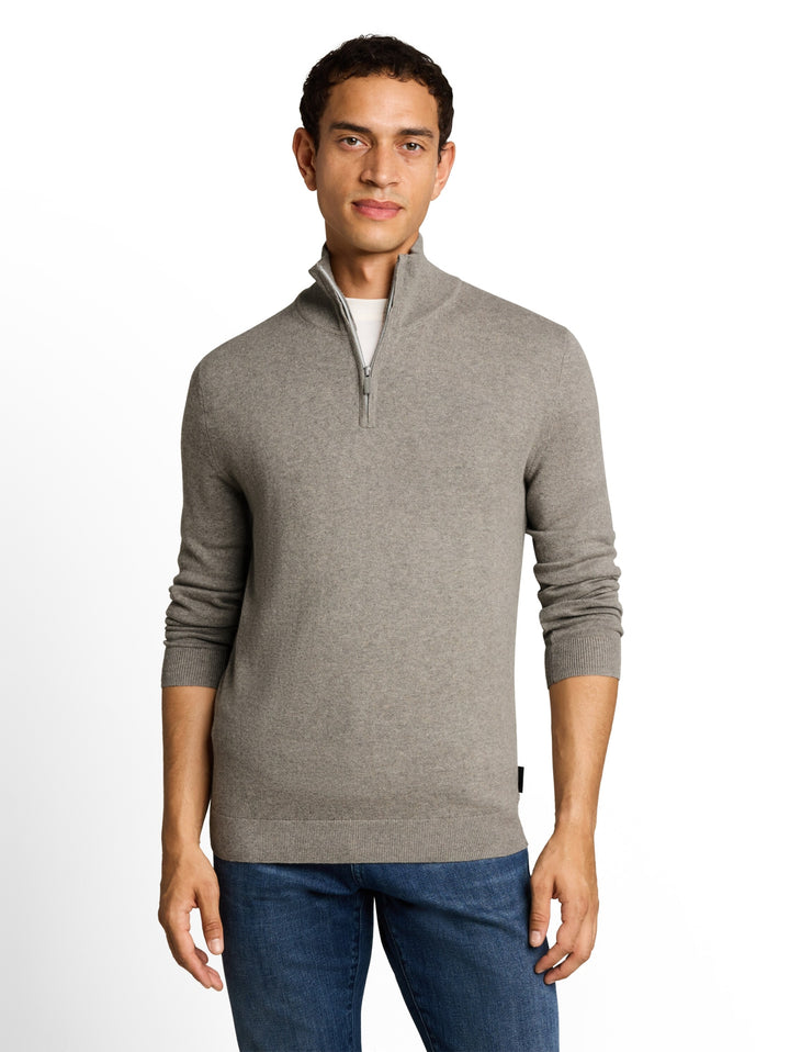 cotton cashmere troyer knit, Driftwood Taupe Melangé 10368 Bild 5
