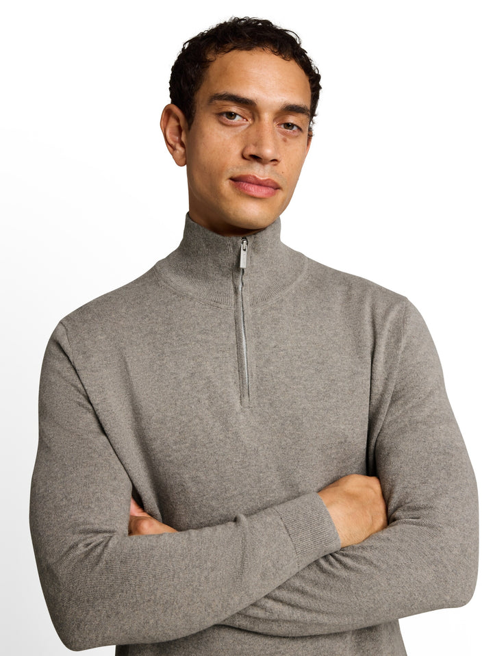 cotton cashmere troyer knit, Driftwood Taupe Melangé 10368 Bild 6
