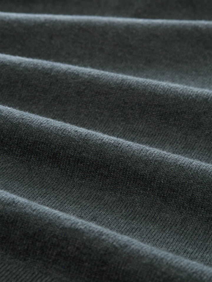 cotton cashmere troyer knit, darkest olive melange 40543 Bild 2