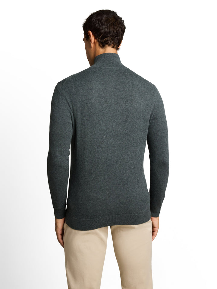 cotton cashmere troyer knit, darkest olive melange 40543 Bild 4