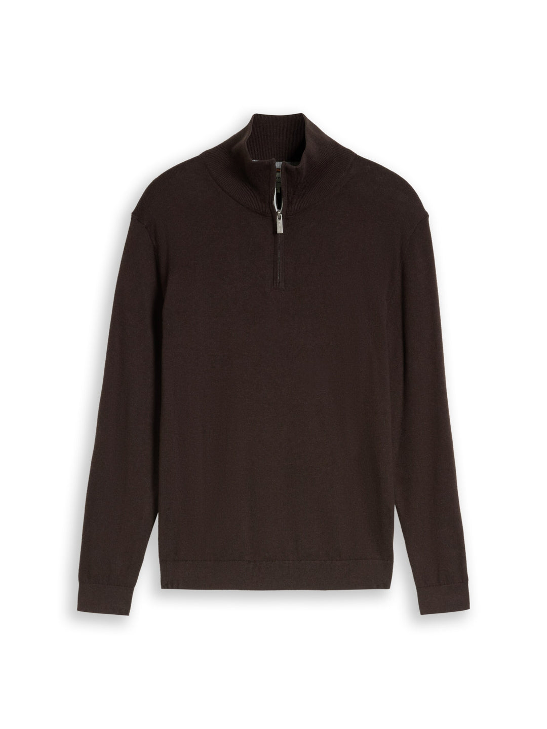 cotton cashmere troyer knit, dark chocolate brown melange 40781 Bild 1