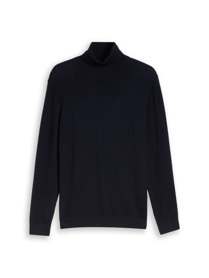 cotton cashmere turtle neck kn, Knitted Navy Melange 13160 Bild 1