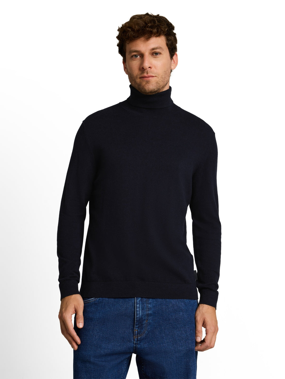 cotton cashmere turtle neck kn, Knitted Navy Melange 13160 Bild 5