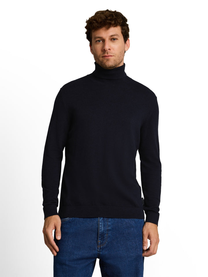 cotton cashmere turtle neck kn, Knitted Navy Melange 13160 Bild 5
