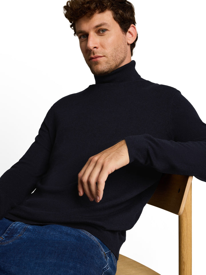 cotton cashmere turtle neck kn, Knitted Navy Melange 13160 Bild 6
