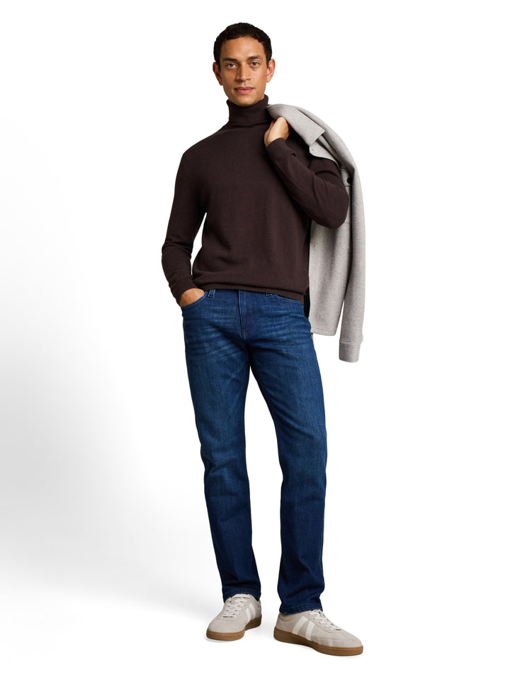 cotton cashmere turtle neck kn, dark chocolate brown melange 40781 Bild 3