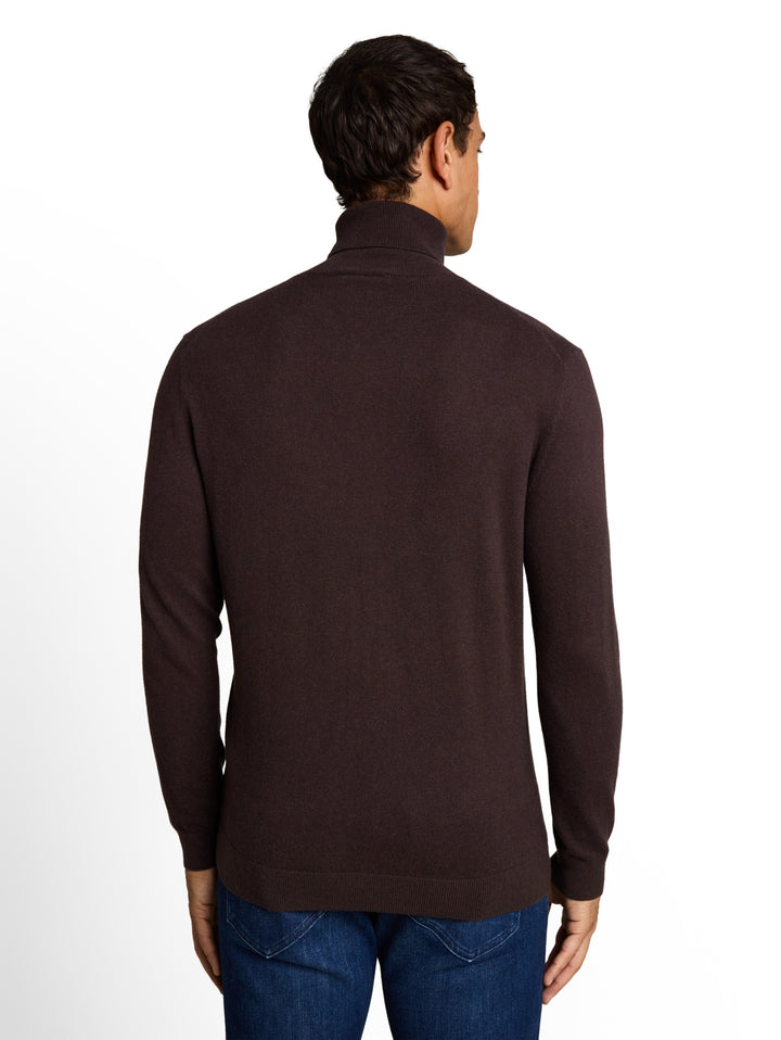 cotton cashmere turtle neck kn, dark chocolate brown melange 40781 Bild 4