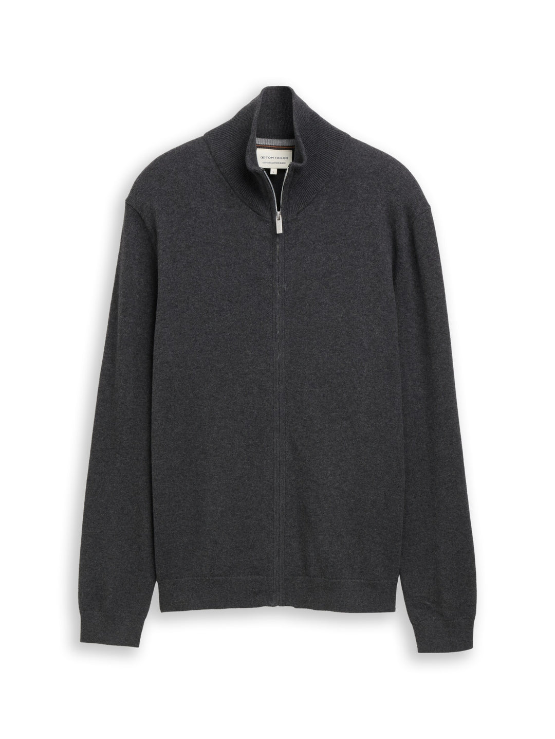 cotton cashmere zip jacket, Black Grey Melange 10617 Bild 1