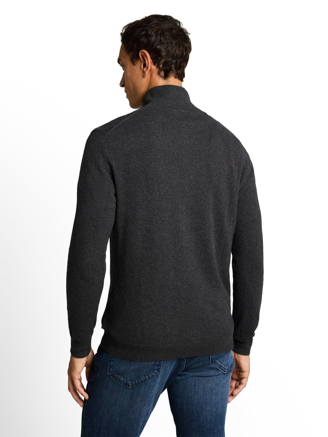 cotton cashmere zip jacket, Black Grey Melange 10617 Bild 4