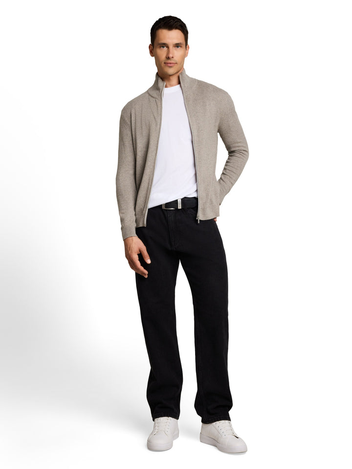 cotton cashmere zip jacket, Driftwood Taupe Melangé 10368 Bild 3