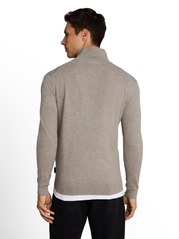 cotton cashmere zip jacket, Driftwood Taupe Melangé 10368 Bild 4