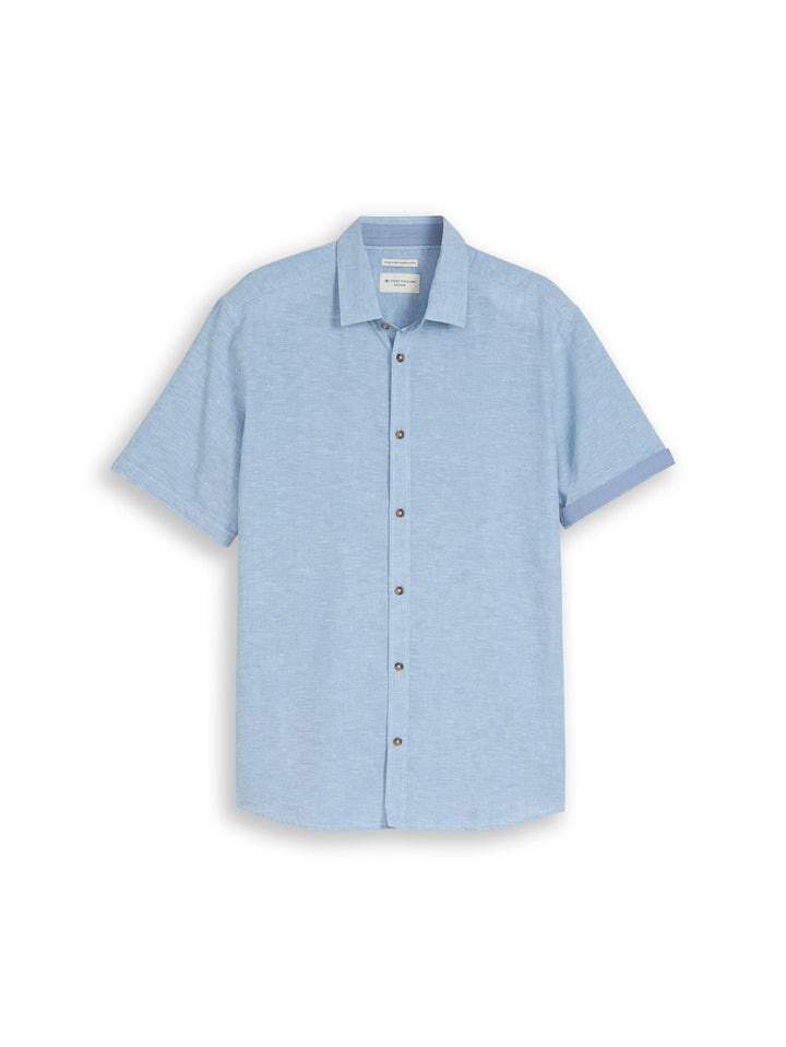 cotton linen shirt, bleeched blue chambray 39542 Bild 1