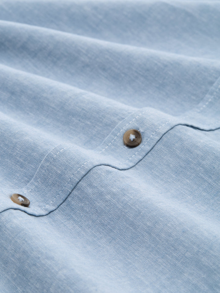 cotton linen shirt, bleeched blue chambray 39542 Bild 2
