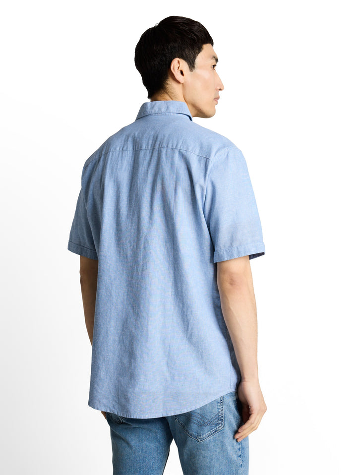 cotton linen shirt, bleeched blue chambray 39542 Bild 4