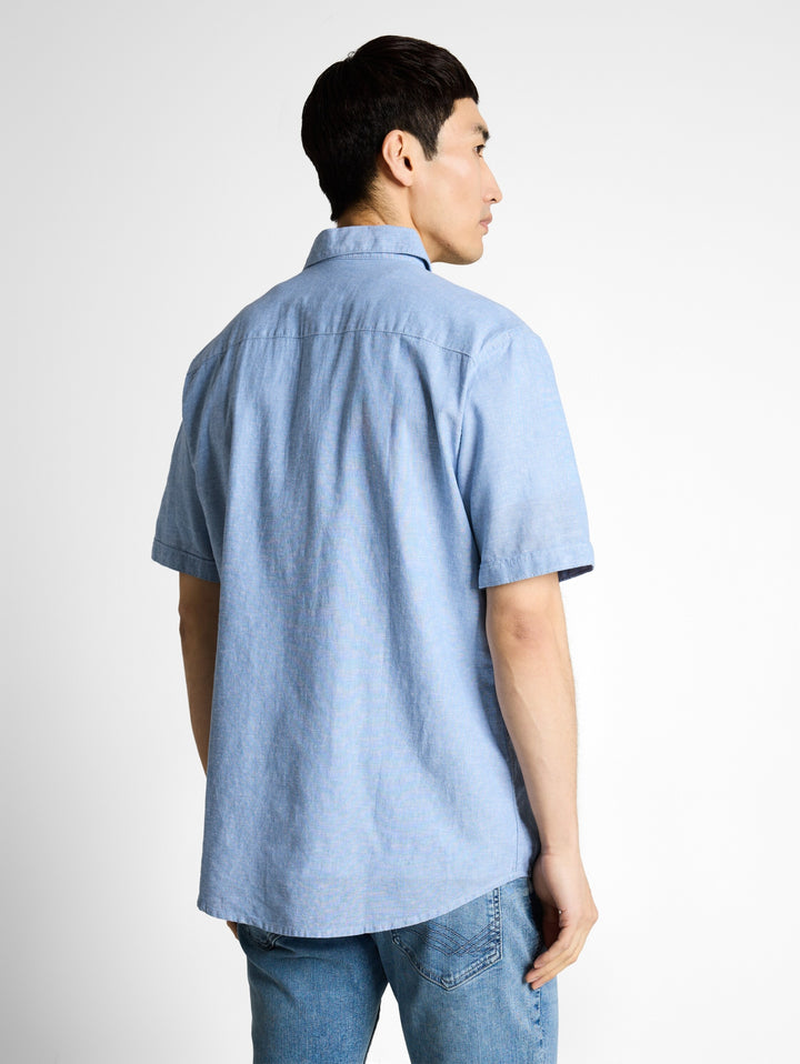 cotton linen shirt, bleeched blue chambray 39542 Bild 4