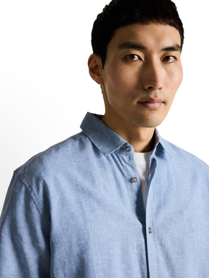 cotton linen shirt, bleeched blue chambray 39542 Bild 5